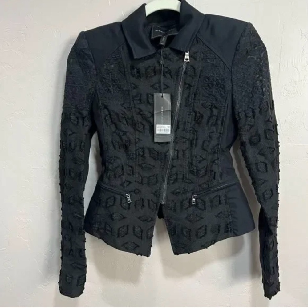 BCBGMaxAzria Black Tailored Blazer with Textured Fabric - Picture 2 of 13